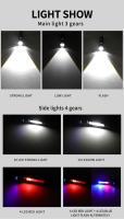 Linterna LED Potente XHP50 Impermeable Con Luz Lateral Y 7 Modos Recargable Por USB Zoom Para Camping Pesca Torcha 18650 - details 4