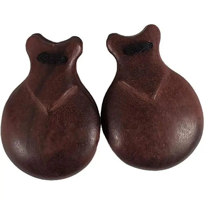 Castañuela madera standard nogal nº6, la castañuela perfecta para bailes folclóricos, material muy resistente y acabador perfecto, alta sonoridad - 1
