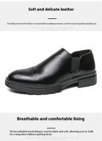 Zapatos Casuales Para Hombre 2024 Nueva Tendência Brogue De Cuero Carved Simple Y Elegante Zapatos Slip-On Para Negocios Y Vida Diaria - details 6
