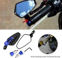 Espejos de motocicleta, accesorios de motocicleta universales ajustables Aleación de aluminio de motocicleta de 360 grados Espejos laterales de extremo de barra de 7/8 "22mm (azul) - details 0