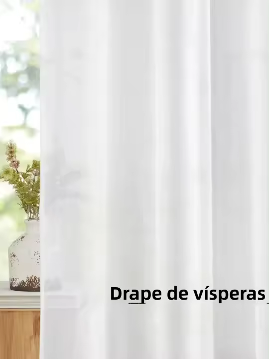 Cortinas Blancas Transparentes Elegantes Para Sala De Estar Y Dormitorio Filtros De Luz Suaves Modernas Con Bolsa De Rodillo 1pc - 1