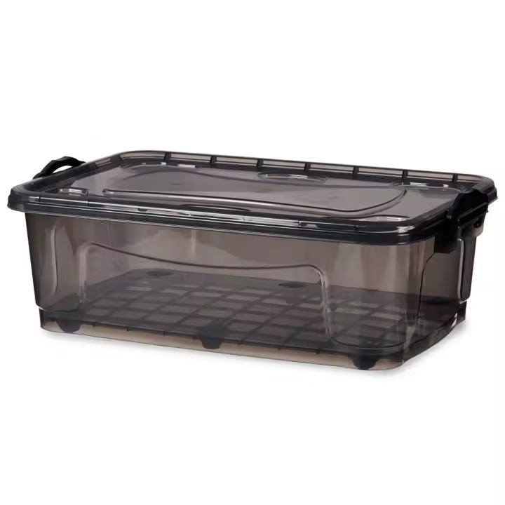 TIENDA EURASIA - Bajo Cama con 6 Ruedas, Tapa y Asas, Organizador Multifuncion, Bajocama Organizador para Ropa, Organizador Juguetes, Caja de Plastico Transparente con Tapa - 1