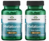 SWANSON **Melatonina 1 mg 120 cápsulas** PACK DUO Desempeña un papel crucial en la promoción del descanso y la relajación - Ayuda a controlar el ciclo sueño - details 0