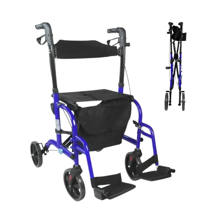 Mobiclinic Modelo Picasso Andador para mayores minusválidos adultos o ancianos rollator caminador andador aluminio ligero plegable con asiento y 4 ruedas azul - 1