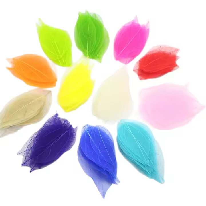 36pcs Hojas Secas Artificiales Multicolor Para Manualidades Y Scrapbooking Material De Poliéster Para Decoración De Hogar Y Eventos - 1
