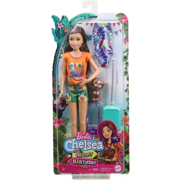 Barbie Cheelsa Morena con Perrito The lost Birthday Mattel GRT88 - 1