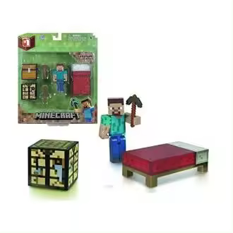 Figura Minecraft Steve Supervivencia Accesorios Plástico 7 Cm Coleccionables - 1
