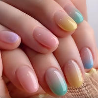 Kit De Uñas Postizas De Presión Para Mujeres Y Niñas 24 Piezas Juego De Uñas Postizas Cortas Cuadradas Con Diseño De Flores Geométricas Y Brillo Moda Oficina - details 33