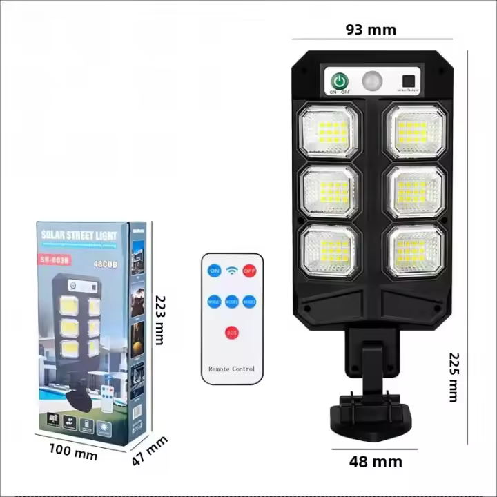 Lámpara Solar Exterior 350000LM Con Sensor De Movimiento Y Control Remoto Impermeable Para Calle Puerta Jardín Luz De Noche - 1