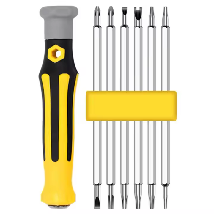 Juego De 6 Piezas De Destornilladores Precisi\u00f3n No Magn\u00e9ticos Cabezales Hexagonales Torx Planos Seguros Herramientas Manuales Antideslizantes De Aleaci\u00f3n De Aluminio - 1