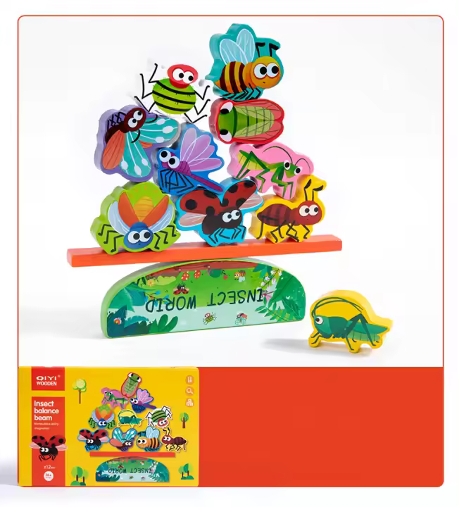 Bloques De Construcción De Madera Con Dinosaurios Juego Educativo Para Niños Tablero De Equilibrio Interactivo Para Padres Y Niños - 1