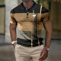 Camisa Polo De Verano Para Hombre Moda Ajustada Manga Corta Deporte Cuello En V Estilo Casual Transpirable Contraste De Colores - details 3