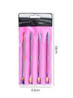 Set De 4 Herramientas De Arte De Uñas De Acero Inoxidable Con Cabeza Doble Para Eliminar Piel Muerta Y Planificar Uñas - details 7
