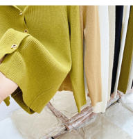 AOSSVIAO Chaqueta De Punto Para Mujer Estilo Oficina Lady Cierre Único Abrigo De Otoño Invierno 2025 Suéter Tejido Corto De Color Sólido Ajustado - details 9