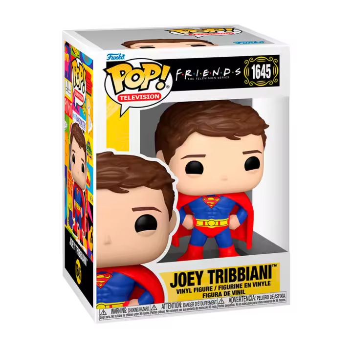 FIGURA POP FRIENDS JOEY TRIBBIANI (SUPERMAN) 9 CM - Nuevo a Estrenar - Original FUNKO - Miniatura POP - Figura de Colección Funko - Colección Friends - Funko Series TV - 1
