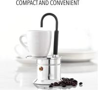 Olla Moka de Pico único, Cafetera Moka de un Tubo, Cafetera Moka de un Solo Pico, 50 Ml/1 Taza, Pico de Aleación de Aluminio Portátil, para Fiestas en Casa Camping y Viajes(17 X 8,5 cm) - details 4
