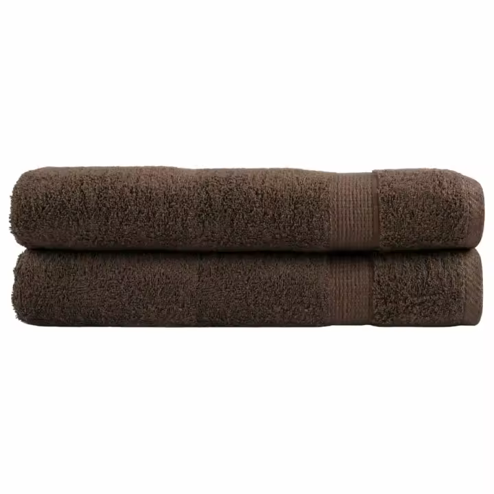 vidaXL Toallas premium 2 uds 100% algodón 100x200 cm 600 gsm Color Gris,  Marrón,  Morado y mas - 1