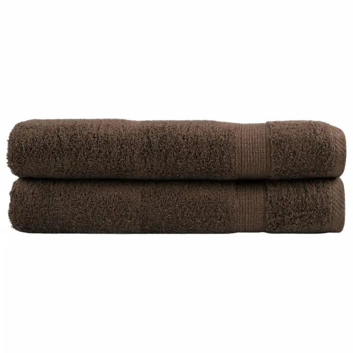vidaXL Toallas premium 2 uds 100% algodón 100x200 cm 600 gsm Color Gris,  Marrón,  Morado y mas - 1