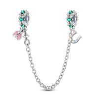 Cadenas De Seguridad De Plata Esterlina 925 Con Estrellas Luna Y Girasoles Pulseras DIY Accesorios De Joyería Espaciadores Cadena De Seguridad Para Pulseras Originales - details 8
