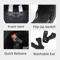 La Motocicleta Profesional Racing Flip Up Casco Material Modular Cascos Doble Lente Abs - details 1