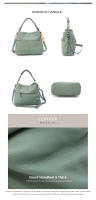 Bolso De Hombro Casual Para Mujer En Cuero Genuino Versátil Con Múltiples Bolsillos Y Correa Ajustable Bolso De Mano Para Comunicación Diaria - details 3