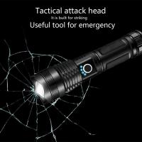 Linterna Táctica LED Potente Recargable USB Con 5 Modos Zoomable Para Camping Exterior Emergencia Batería 26650 Luz Nocturna Resistente Al Agua - details 14