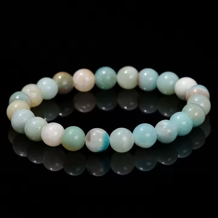 Pulsera De Piedra Natural Amazonita 3A JD De Moda Para Mujer Pulsera De Cuerda Elástica Unisex Joyería De Piedra Sanadora Regalo - 1