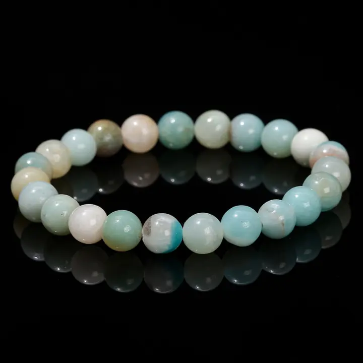 Pulsera De Piedra Natural Amazonita 3A JD De Moda Para Mujer Pulsera De Cuerda Elástica Unisex Joyería De Piedra Sanadora Regalo - 1