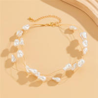 Collar De Moda Elegante Multicapa Imitación Perla Barroca Para Mujer Ingemark Collar Clavícula Kpop Joyería De Boda Aesthetic - details 9