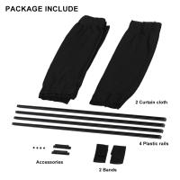 2pcs Cortinas De Sol Para Ventanas Laterales De Coche Universal Protección UV Plegable En Tela Negra Visera De Sol Para Estilo Del Coche - details 2