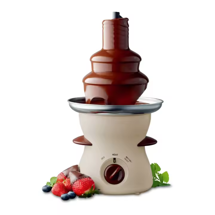 SILVANO Fuente de fondue de chocolate de 3 niveles, 80W, máquina calentadora eléctrica de chocolate inoxidable, chocolate caliente y derretido, mantequilla y queso, ideal para fiestas, eventos y bodas.Excelente para Amantes del Chocolate, 500 ML. - 1