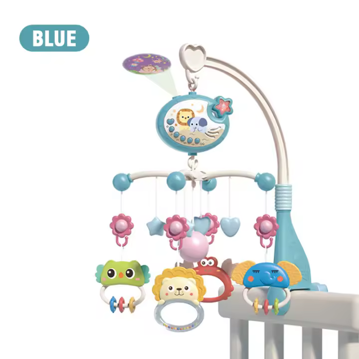Sonajeros móviles para cuna de bebé, carrusel Musical con proyección de estrellas para niños pequeños de 0 a 6 meses, accesorios para bebés, campana de cama para recién nacidos, regalos - 1
