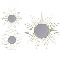 ARISE SHOP-Pack 3 Espejos Decorativos de Pared, Dorados, Surtidos, 25 cm,, Colgante para Sala de Estar, Dormitorio, Entrada - details 1