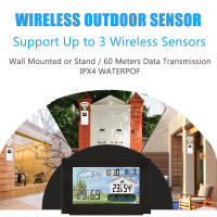 Multifunctional Wireless Weather Station Forecaster Indoor Outdoor Thermometer Hygrometer with Sensor Color Screen Alarm Clock - details 37