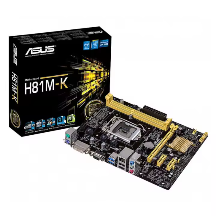 Asus H81M-K Intel ® Socket 1150 para el 4 ª generación Core  i7/Core  i5/Core  i3/Pentium  / Celeron - 1