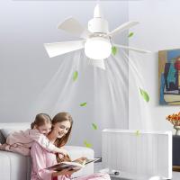 E27 Socket Fan Light Ceiling Fans with Lights and Remote, Dimmable LED Ceiling Fan with Lights, Light Bulb Screw in Ceiling Fan for Bedroom, Kitchen, Living Room, Closet (Con portalámparas) - details 0