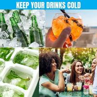 Bandejas para cubitos de hielo, 2 piezas de moldes para cubitos de hielo con tapa extraíble antiderrames, silicona de fácil liberación y bandejas flexibles para 28 cubitos de hielo - details 2