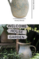 Vaso De Flores Estilo Francés Rústico Shabby Chic Galvanizado Vintage Decorativo Para Casa Y Jardín Metal Vintage - details 2