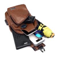 Bolsa De Pecho Multifuncional Para Hombre 1 Pieza Con Agujero Para Auriculares Y USB Cierre De Cremallera Material PU Suave - details 5