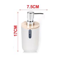 Set Accesorios Baño de Bambú Estilo nordico Blanco Dispensador Jabon,portacepillos ,Escobilla, Vaso para Enjuague ,Jabonera,Juego de 5 Piezas - details 4