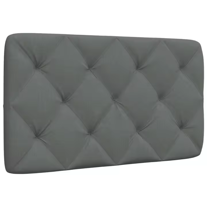 Cabecero de cama acolchado tela gris oscuro 90 cm - 1