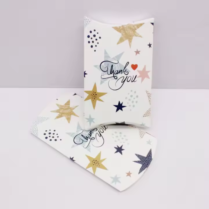 10pc Bolsas De Regalo Para Joyería De Papel Tamaño 12.5x8x2cm Cajas De Almohada Empaque De Fiesta Acabado Mate - 1