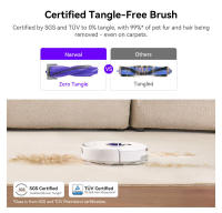 Aspiradora y trapeador robot Narwal Freo X Plus con vaciado de polvo incorporado, potente succión de 7800Pa, cepillo flotante sin enredos, control por Alexa/Google Assistant/APP, ideal para pelo de mascotas y suelos duros de madera - details 5