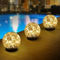 Lámpara Solar Para Jardín Con Bola De Vidrio Rotura Luz LED Blanco Cálido Impermeable Para Decoración De Patio Camino Jardín Césped - details 7