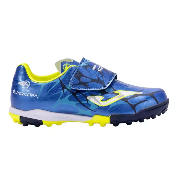 Joma SCJ2504TFV Zapatillas de fútbol sala SUPER COPA JR para niño en azul de piel vegana - 1