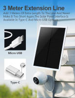 Cargador De Paneles Solares Portátiles 5V 6W Con USB Micro Y Tipo-C Para Cámara De Seguridad Y Sistema De Iluminación Doméstica Pequeña - details 4