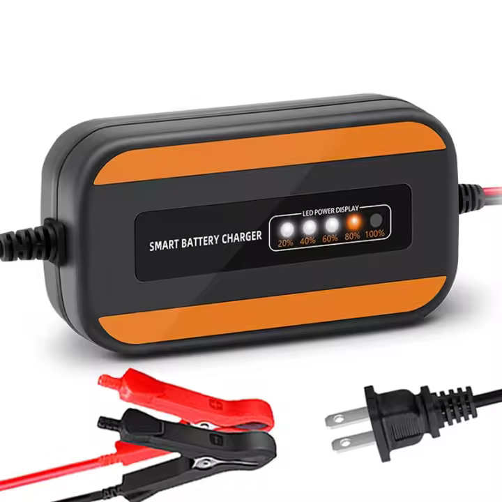 Cargador De Batería De Coche 12V 2A Inteligente Automático Mantenedor De Batería Para Motocicleta Con Pantalla LCD Para Baterías Ácidas Secas Y Líquidas - 1