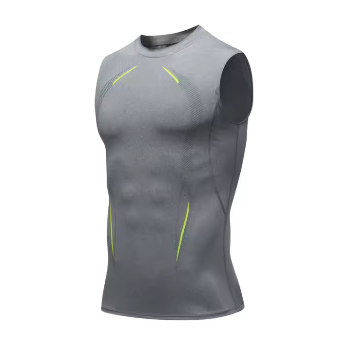 Top De Compresión Para Hombre Camiseta Sin Mangas Para Correr En La Gimnasio Ropa Deportiva Secado Rápido Fitness Vestido De Musculación Para Ejercicio - 1