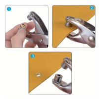 Juego De Herramientas Para Ojales Y Ojillos 1/4 Pulgada Con 30 Piezas De Ojales Metálicos Para Cuero Y Telas Herramienta De Perforación De Agujeros - details 1