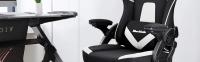 T-Lovendo - Silla Gamer Gaming Profesional Ergonómica y Tela Transpirable Antimanchas, Reposabrazos Abatibles, Altura y Respaldo Regulables, con Reposapiés. Garantía de satisfacción. - details 1